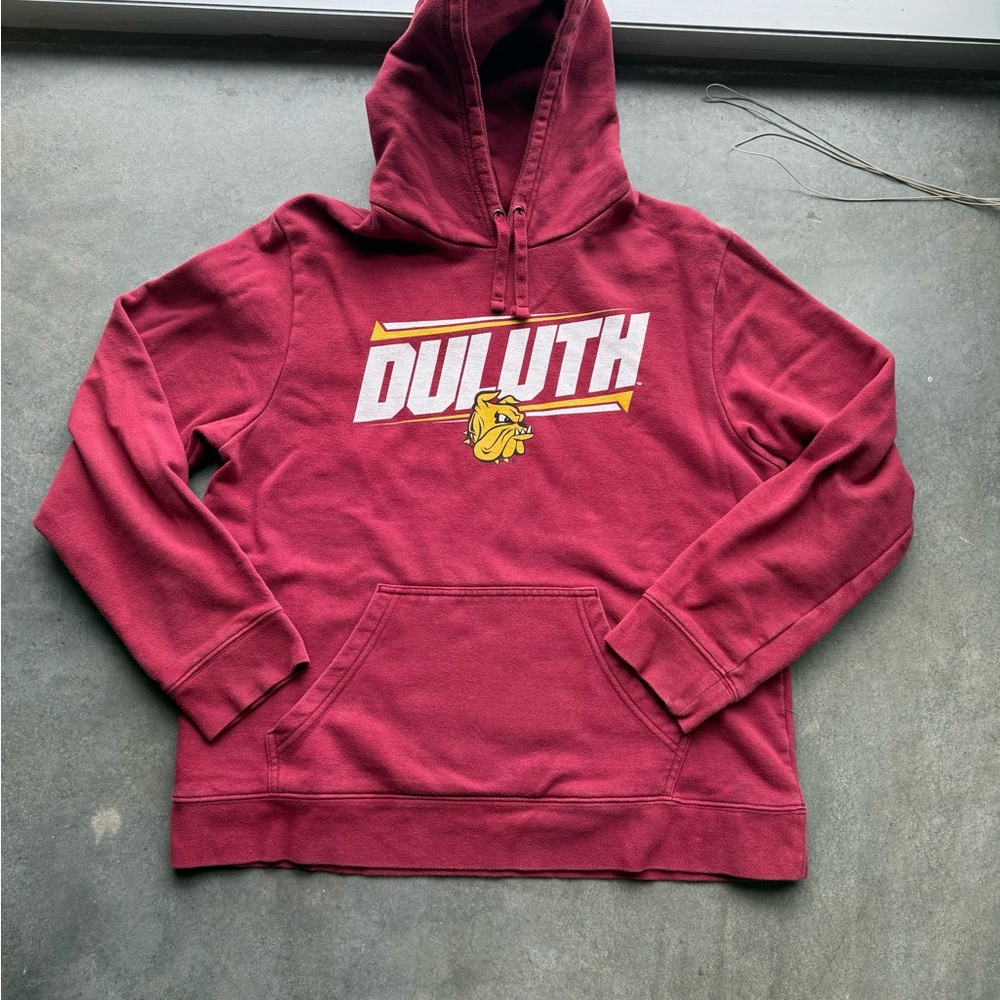 UMN Duluth Red Hooded Pullover Sweatshirt